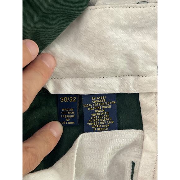 Polo Ralph Lauren Blue Label Slim Fit Chino Pants Size 30/32 Green Pre-owned - Picture 5 of 12